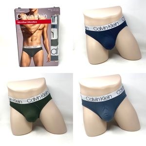 Calvin Klein Menβs Underwear Microfiber 3-Pack Hip Brief Black Gray NP22110462